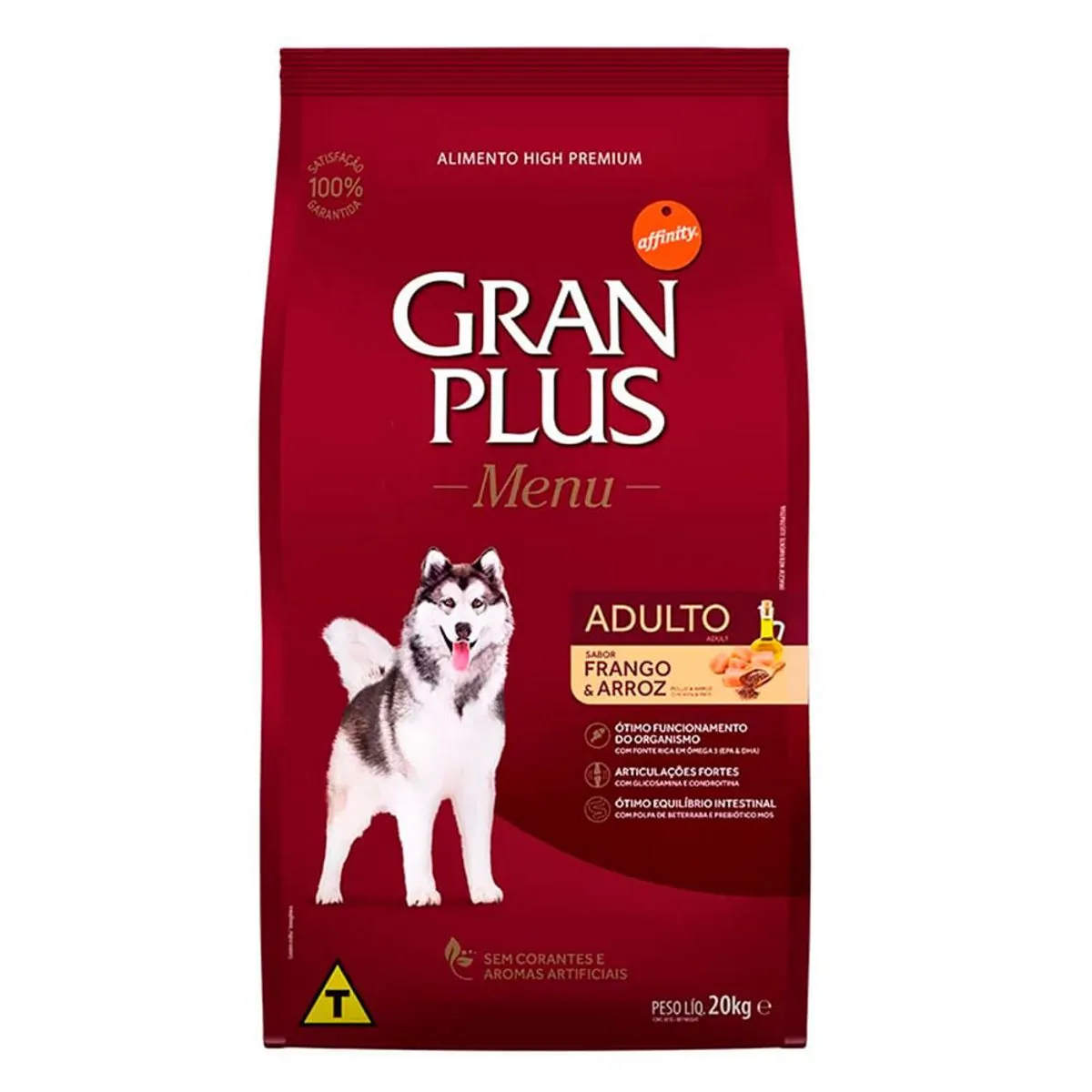 Ração Gran Plus Menu Cães Adultos Frango e Arroz 20kg