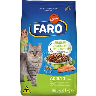 Racao Faro Gatos 1kg Ad Salmao E Veg
