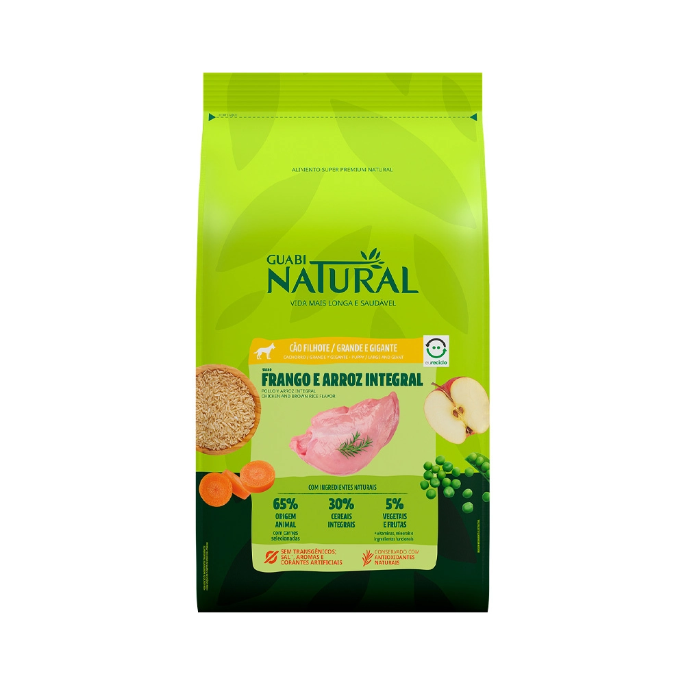 Ração para Cachorro Filhote Guabi Natural Grandes e Gigantes Frango e Arroz 20kg