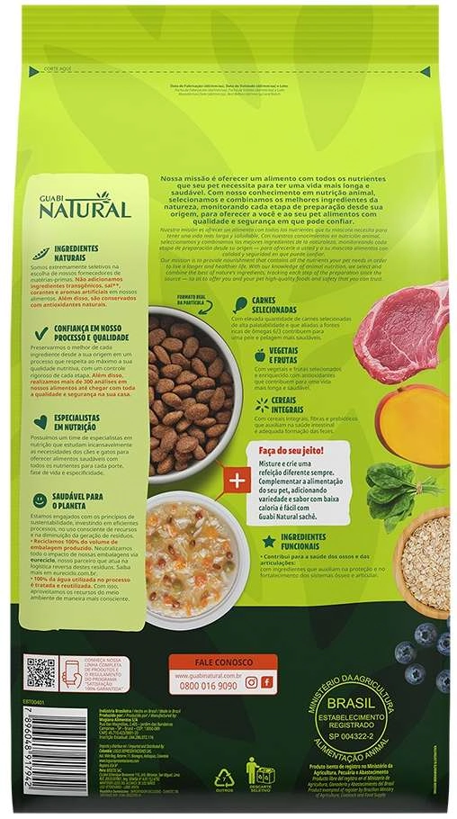 Ração Guabi Natural Cães Adultos Grandes e Gigantes Frango e Arroz Integral 20kg