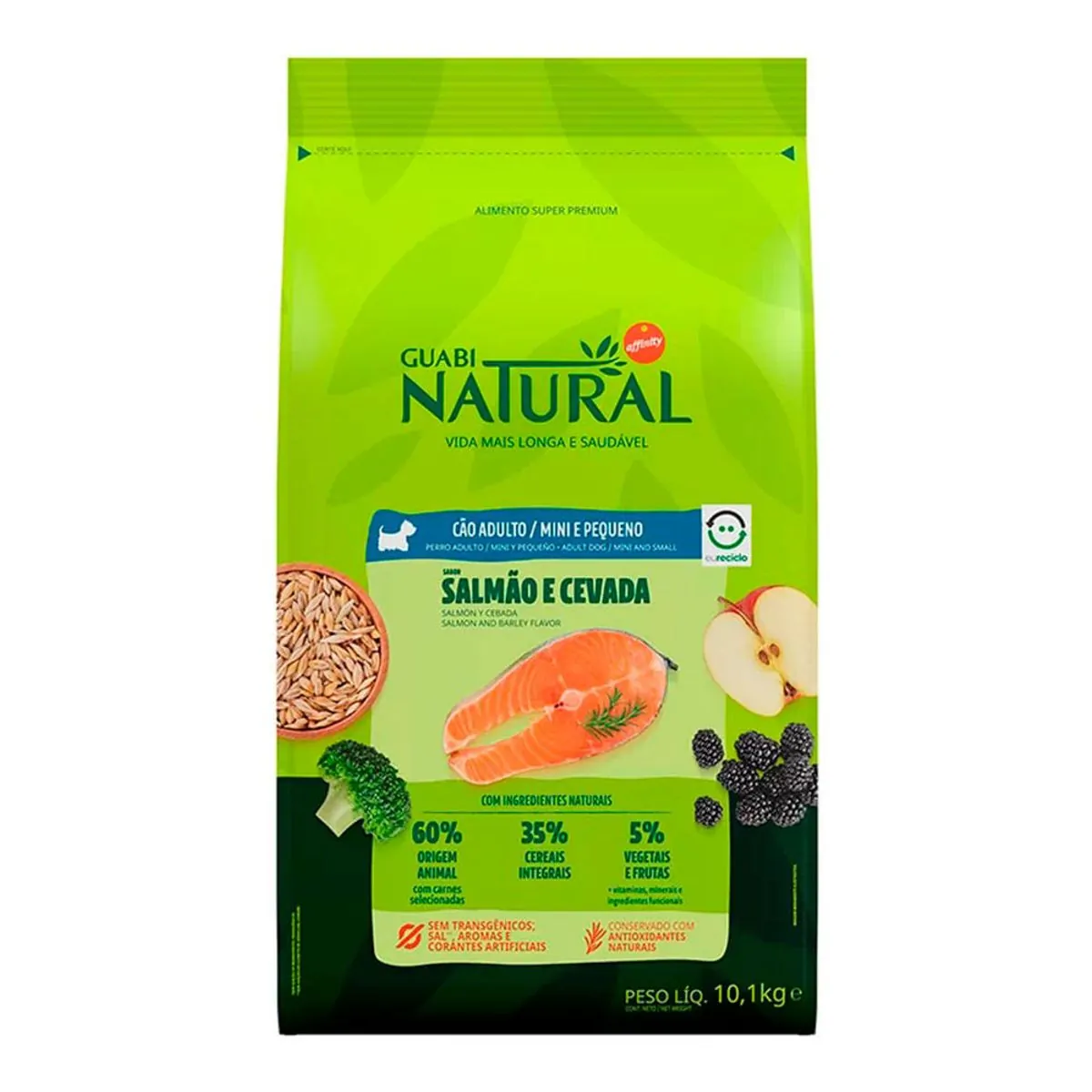 Ração Guabi Natural Cães Adulto Raças Mini e Pequenas Salmão e Cevada 10,1kg