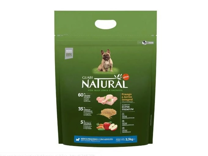 Ração Guabi Natural Cães Adulto Frango e Arroz 2,5kg