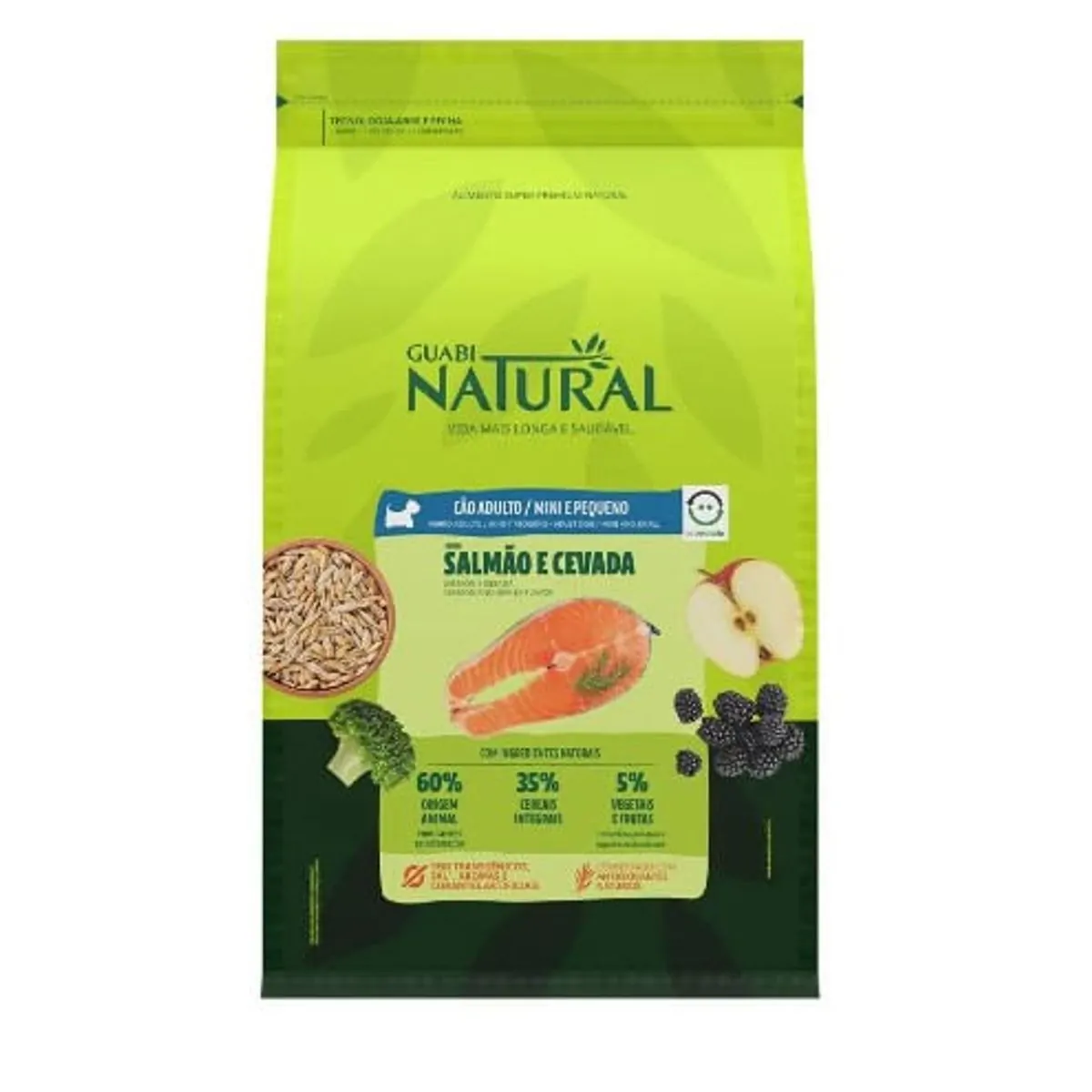 Ração Guabi Natural Cães Adulto Raças Mini e Pequenas Salmão e Cevada 1kg