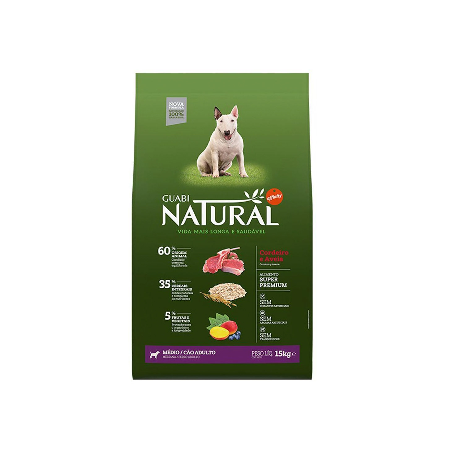 Ração Guabi Natural Cães Adulto Raças Mini e Pequeno Cordeiro e Aveia 1kg