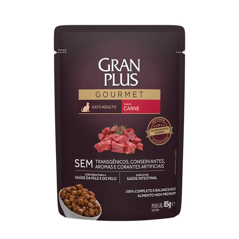 Gran Plus Sachet Gato Ad Carne Cx 18x85g