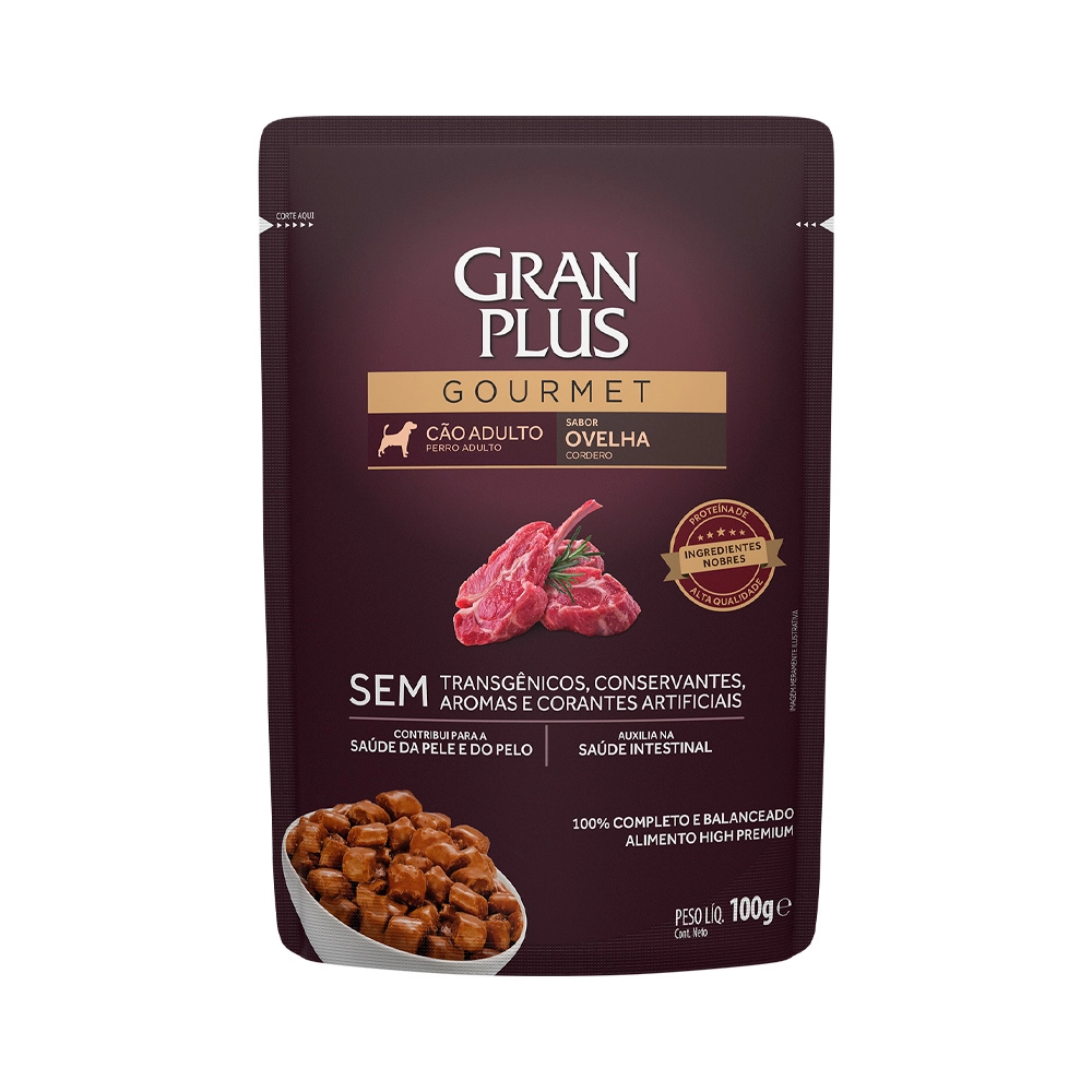 Alimento Úmido Gran Plus Gourmet Cães Adultos Ovelha 100g