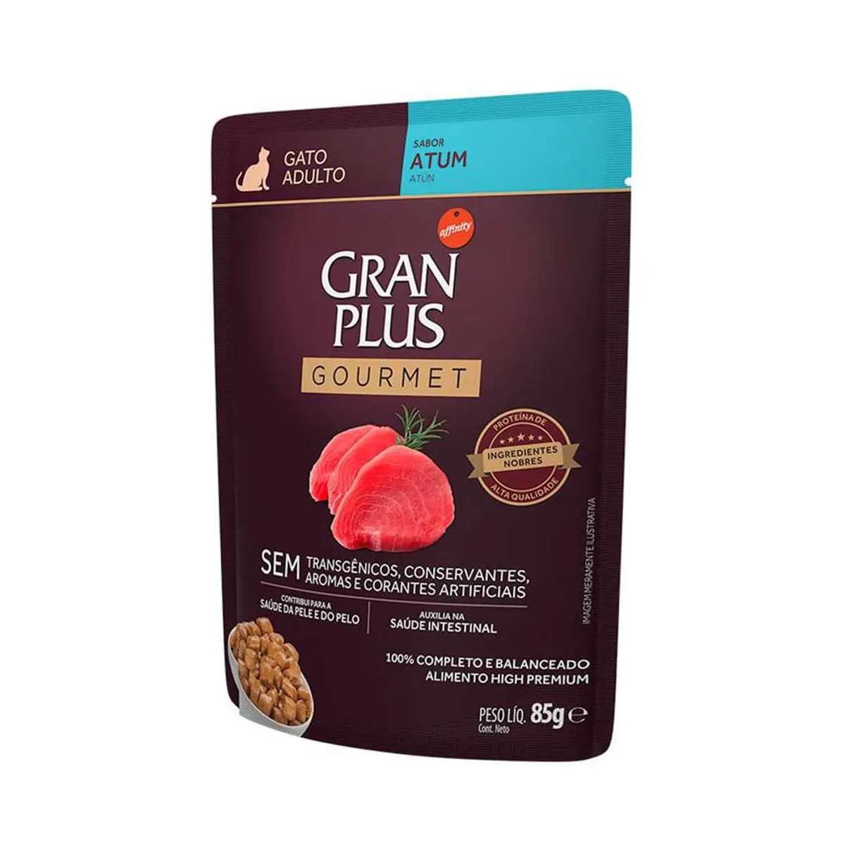 Alimento Úmido Gran Plus Gatos Adultos Atum 85g