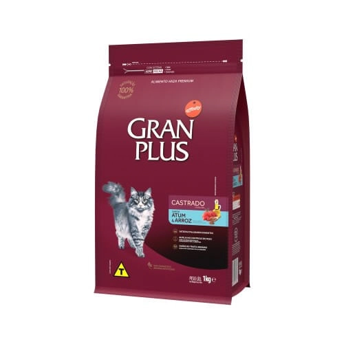 Ração Gran Plus Gatos Castrados Atum e Arroz 10,1kg