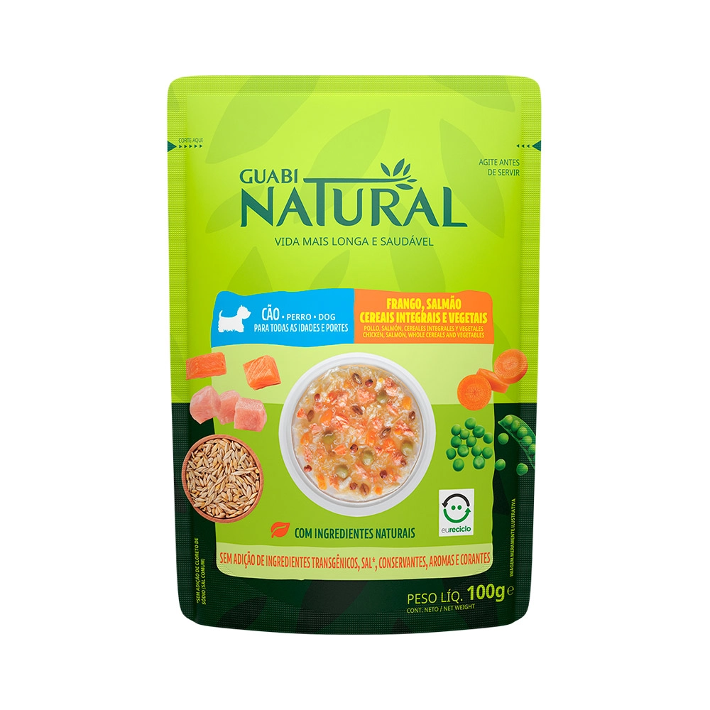 Alimento Úmido Guabi Natural Cães Adultos Salmão e Frango 100g 100g