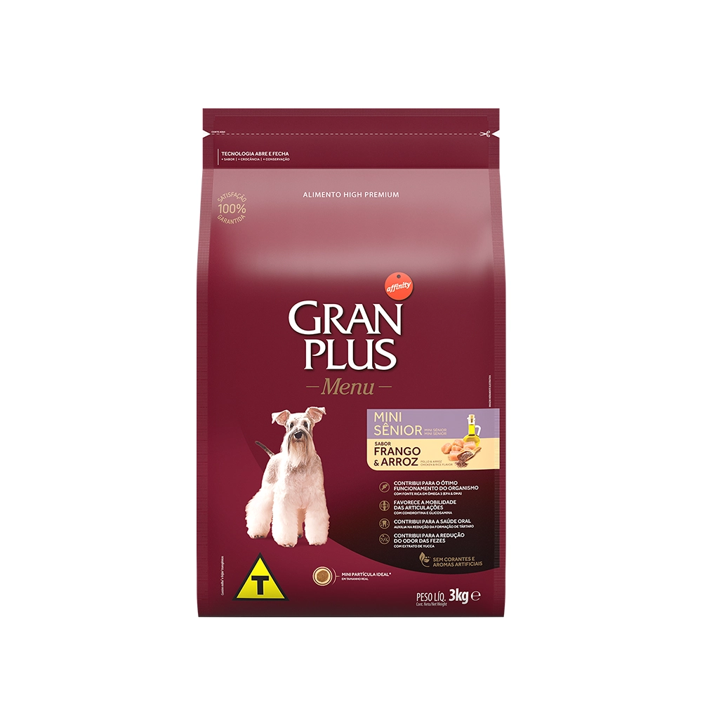 Ração Affinity Petcare Granplus Menu Para Cães Sênior De Raças Pequenas 3 Kg