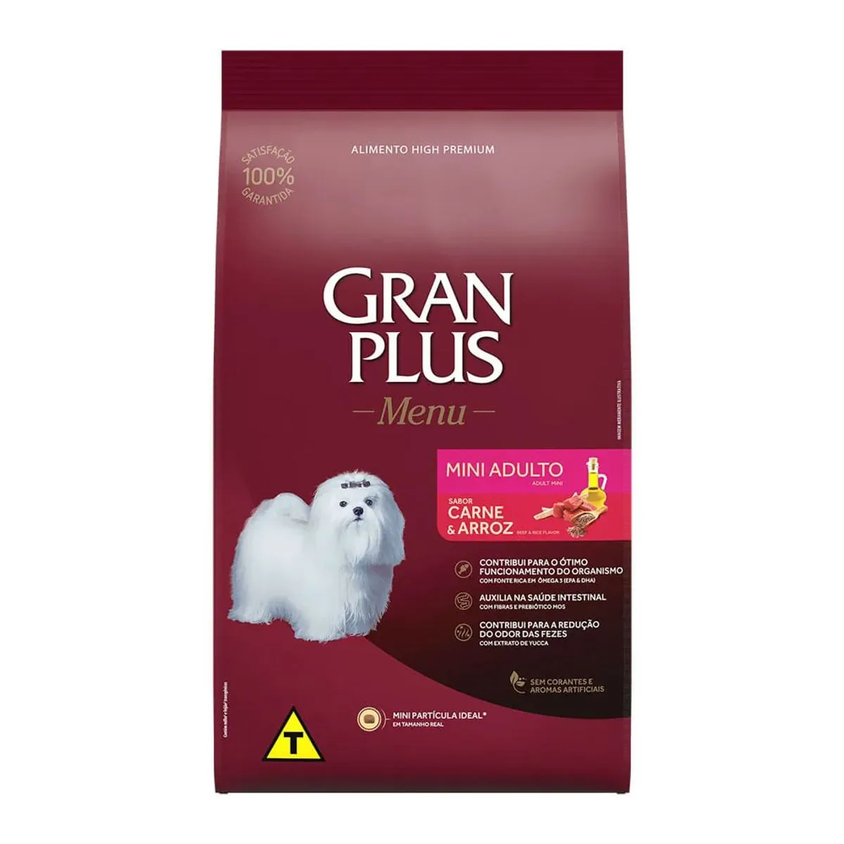 Ração Gran Plus Menu Cães Mini Adultos Carne e Arroz