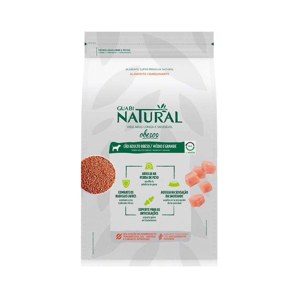 Ração Seca Guabi Natural Para Cães Obesos De Raças Médias 2.5 Kg