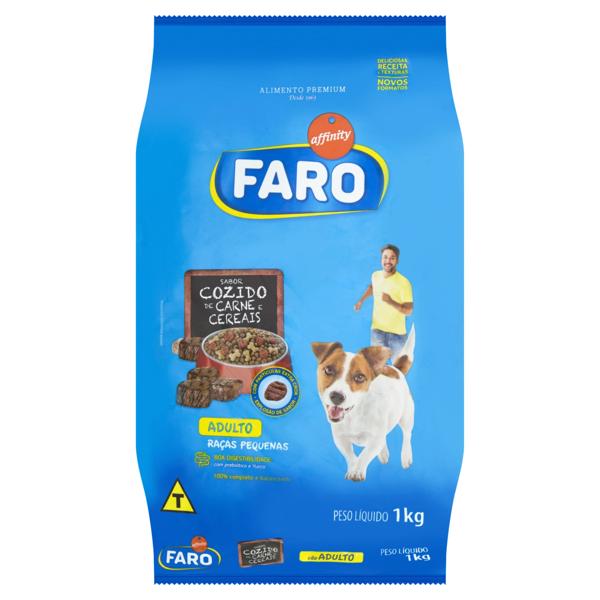 Alimento para Cães Adultos Raças Pequenas Cozido de Carne, Fígado e Cereais Faro Pacote 1kg