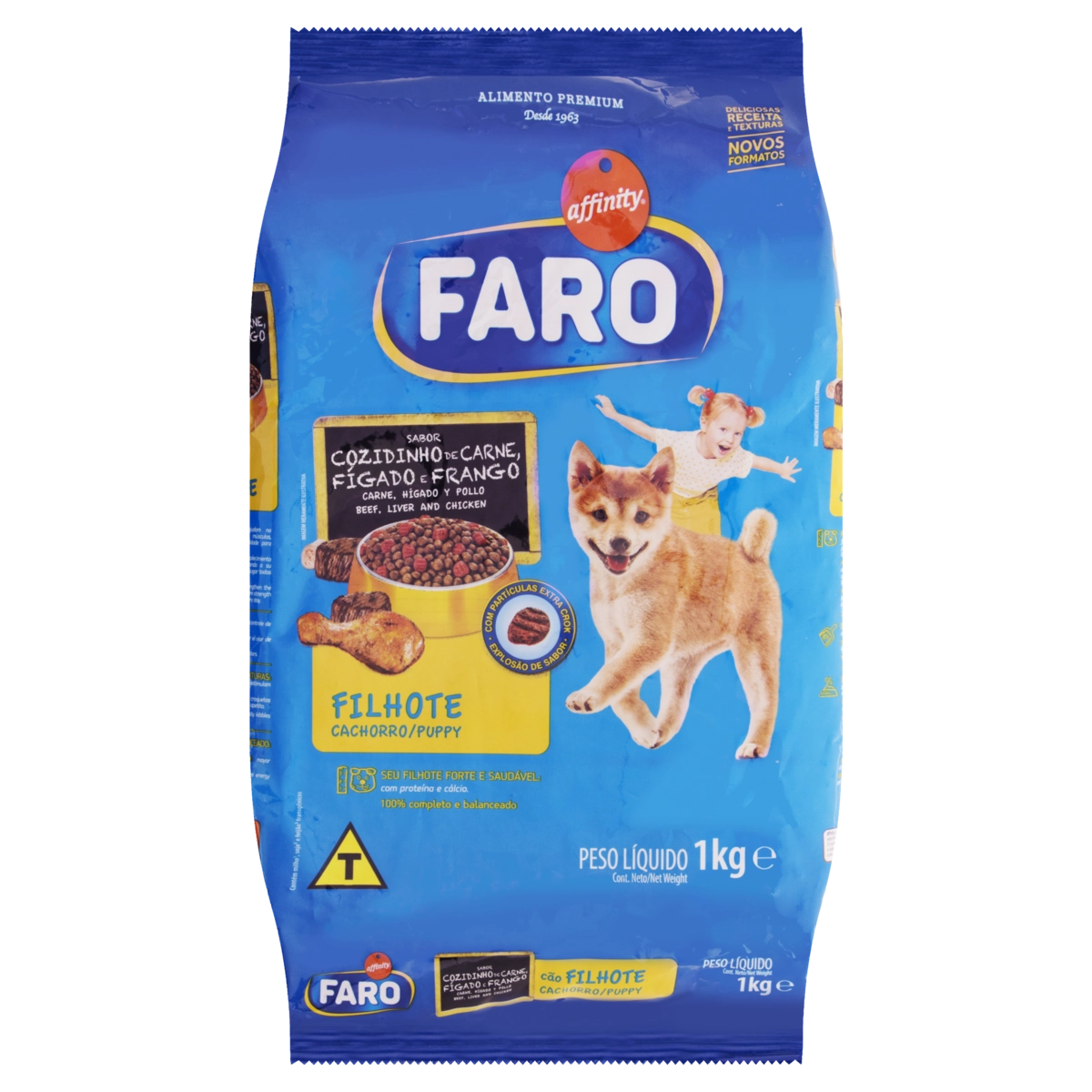 Alimento Para Cães Filhotes Cozidinho De Carne, Fígado E Frango Faro Pacote 1kg