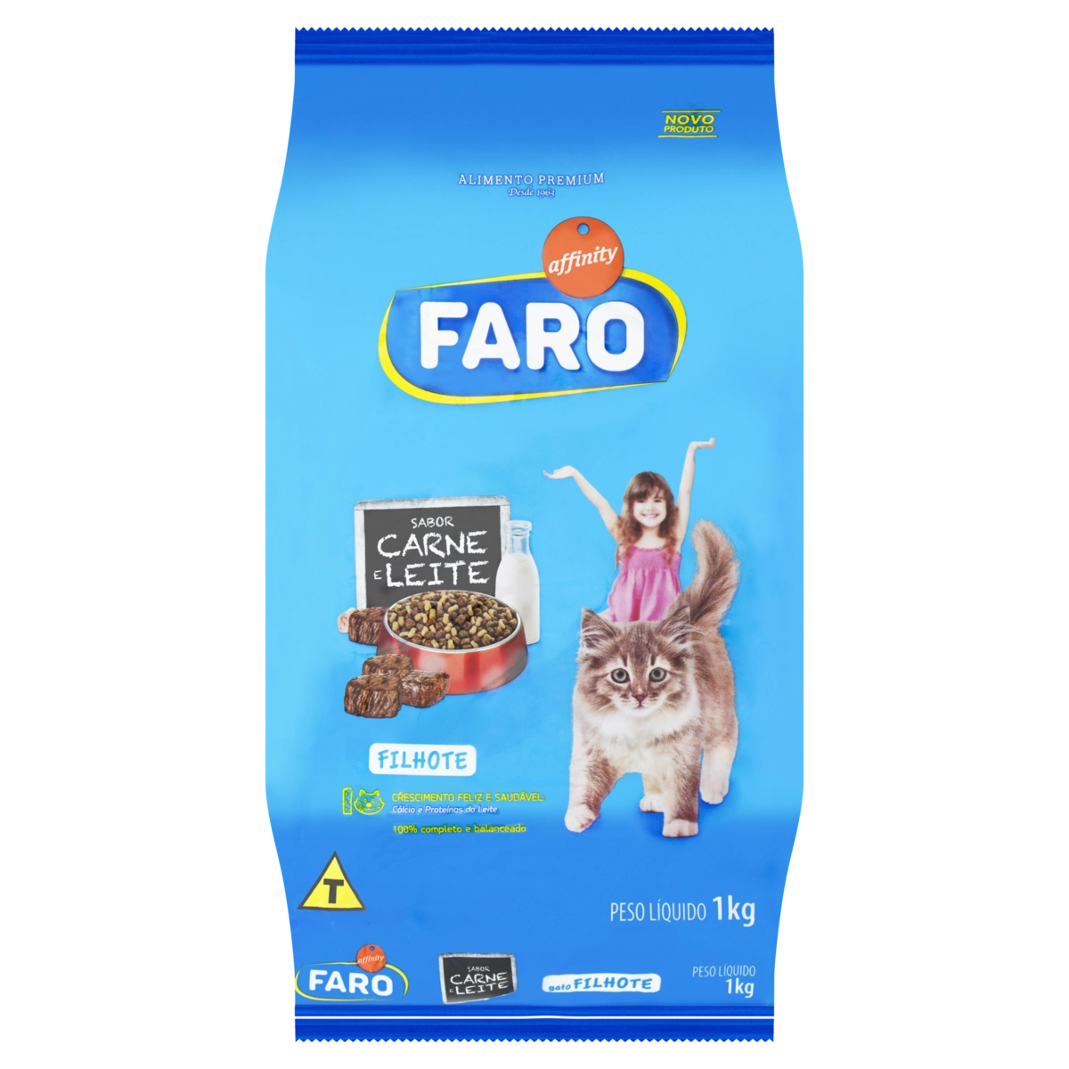 Alimento para Gatos Filhotes Carne e Leite Faro Pacote 1kg