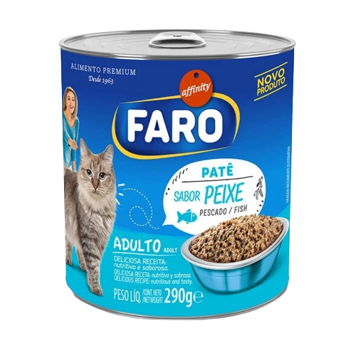 Patê Para Gatos Adultos E Filhotes Peixe Faro Lata 290g