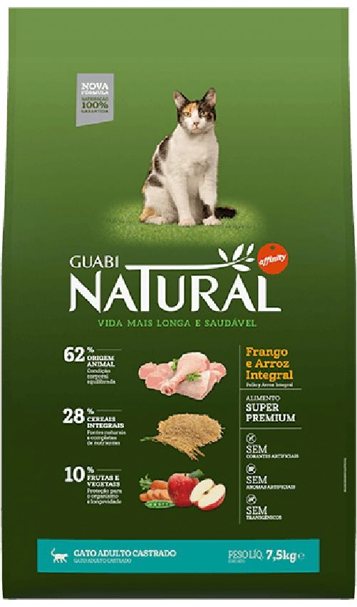 Guabi Natural Gato Ad Cast Frango E Arroz P7.5kg L8.5kg