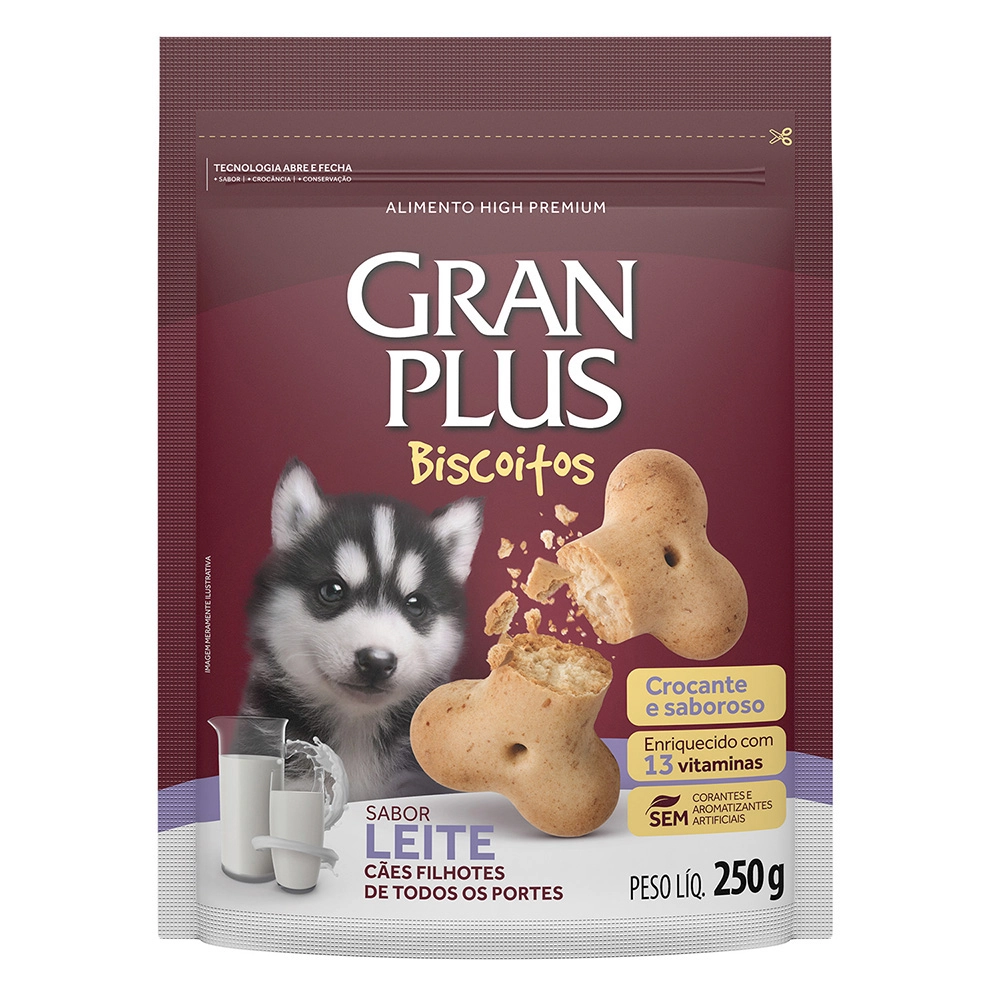 Granplus Biscoito Cao Filhote Leite 250 G