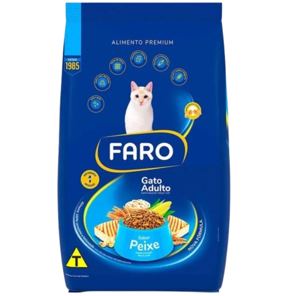 Alimento Para Gatos Adultos Peixe Faro Pacote 900g
