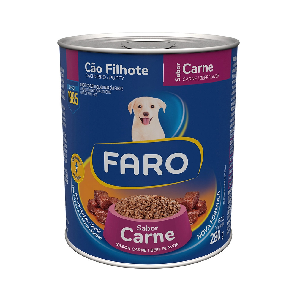Alimento Para Cães Filhotes Carne Faro Lata 280g