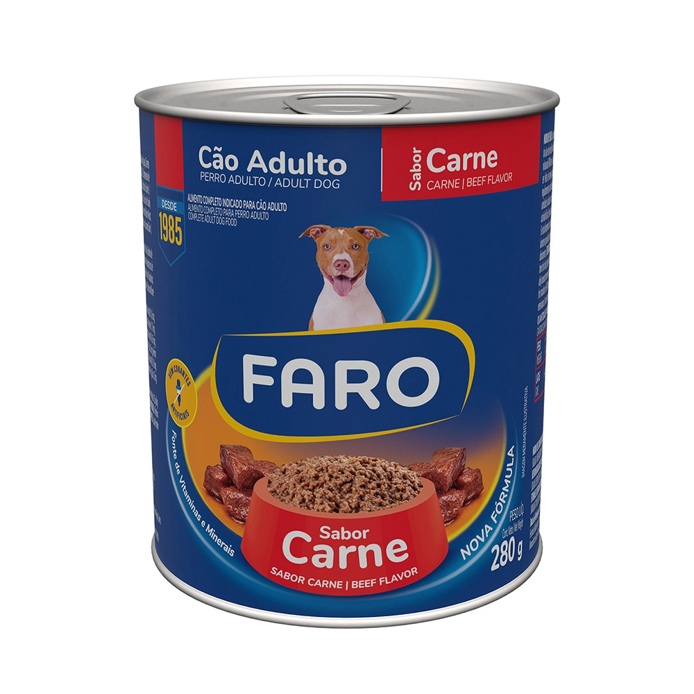 Alimento Para Cães Adultos Carne Faro Lata 280g