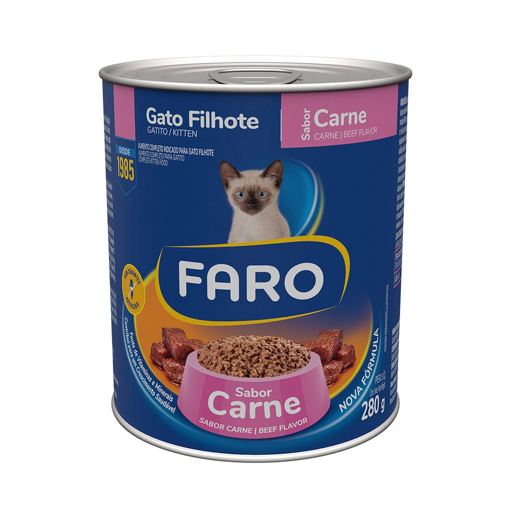 Alimento Para Gatos Filhotes Carne Faro Lata 280g