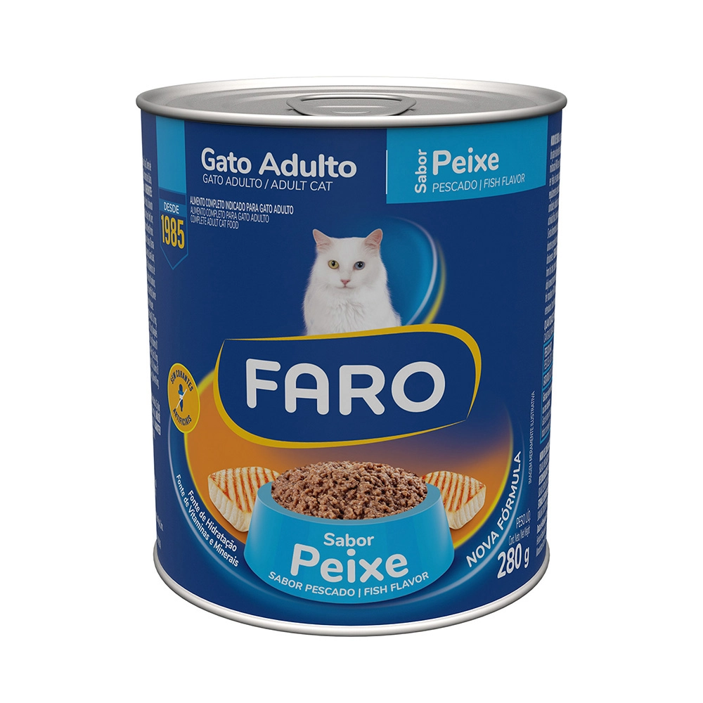 Alimento Para Gatos Adultos Peixe Faro Lata 280g