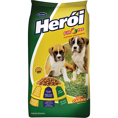 Ração Herói Filhotes Carne Guabi Petcare