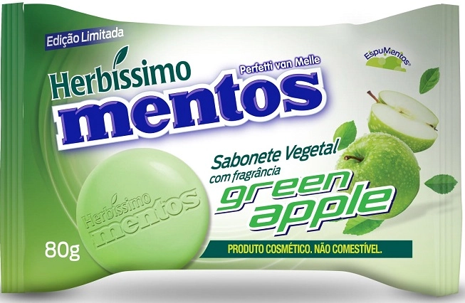 Sabonete Barra Vegetal Mentos Green Apple Herbíssimo Flow Pack 80g