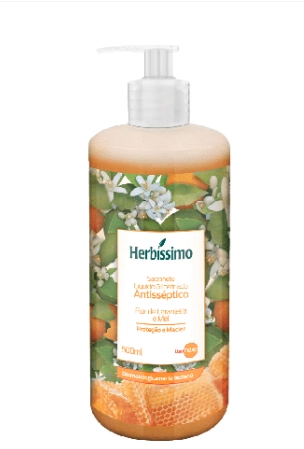 Sabonete Líquido Antisséptico Flor De Laranjeira E Mel Herbíssimo Frasco 500ml