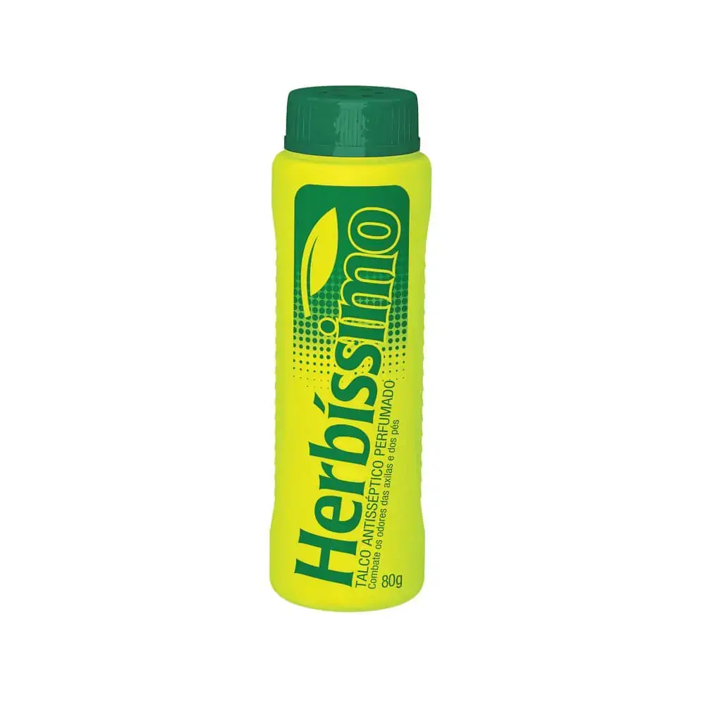 Talco Herbissimo Antiseptico Perfumado Axilas e Pes 80grs