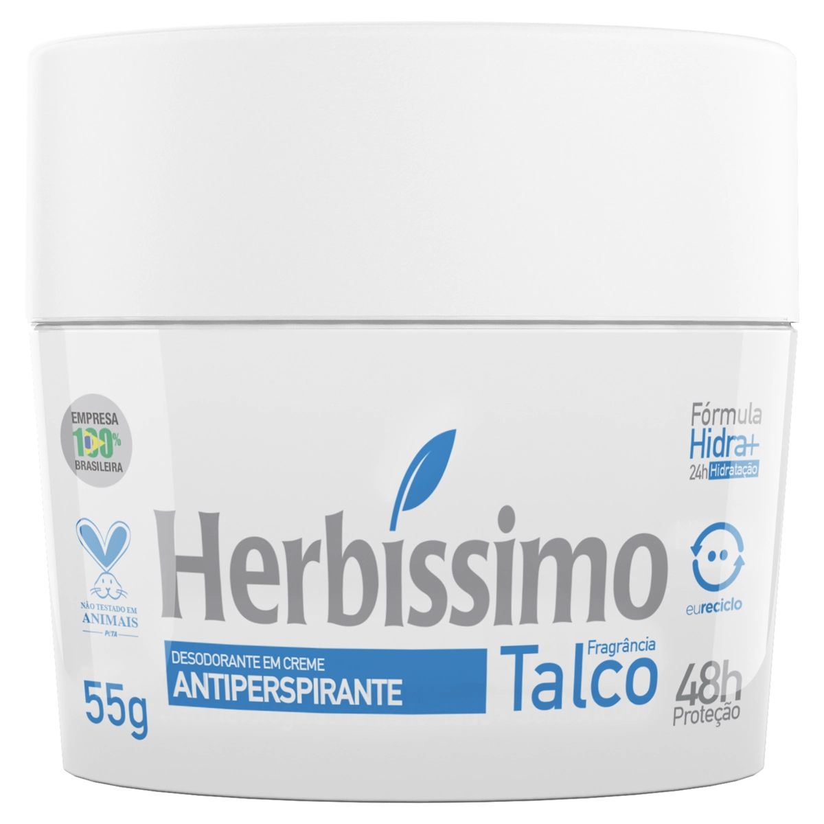 Desodorante Creme Antiperspirante Talco Herbíssimo 55g
