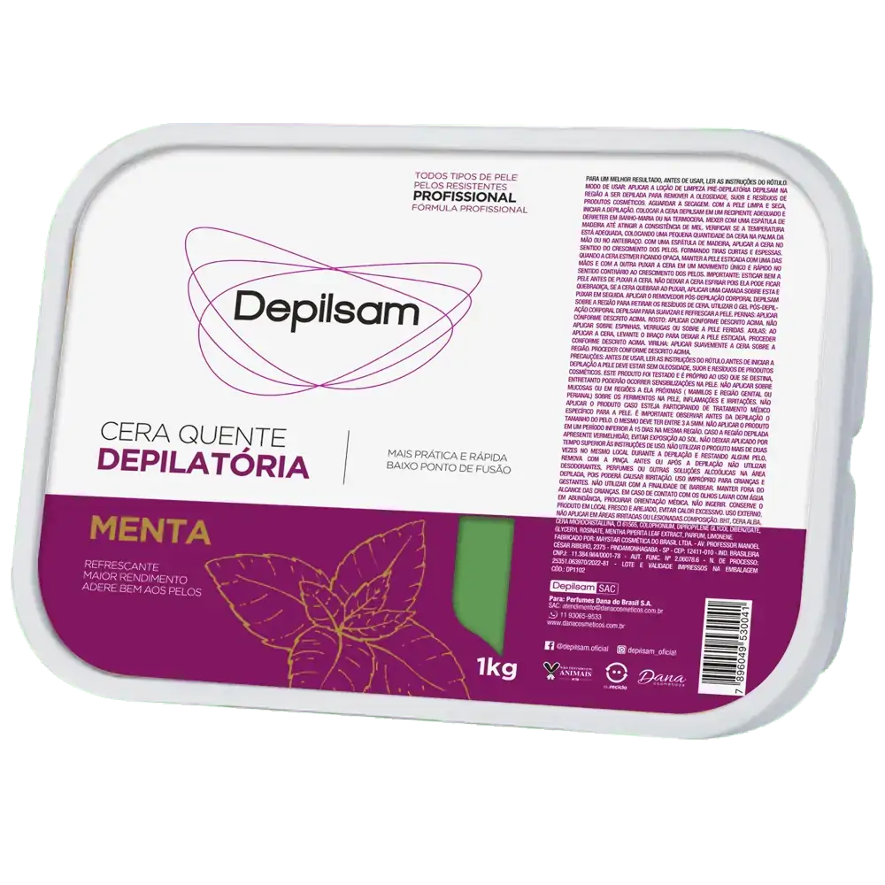 Cera Depilatória Tradicional Menta Depilsam 1kg