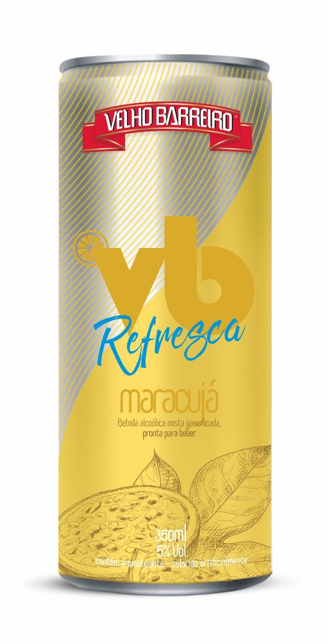 Bebida Mista Alcoólica Gaseificada Maracujá Velho Barreiro Refresca Lata 350ml