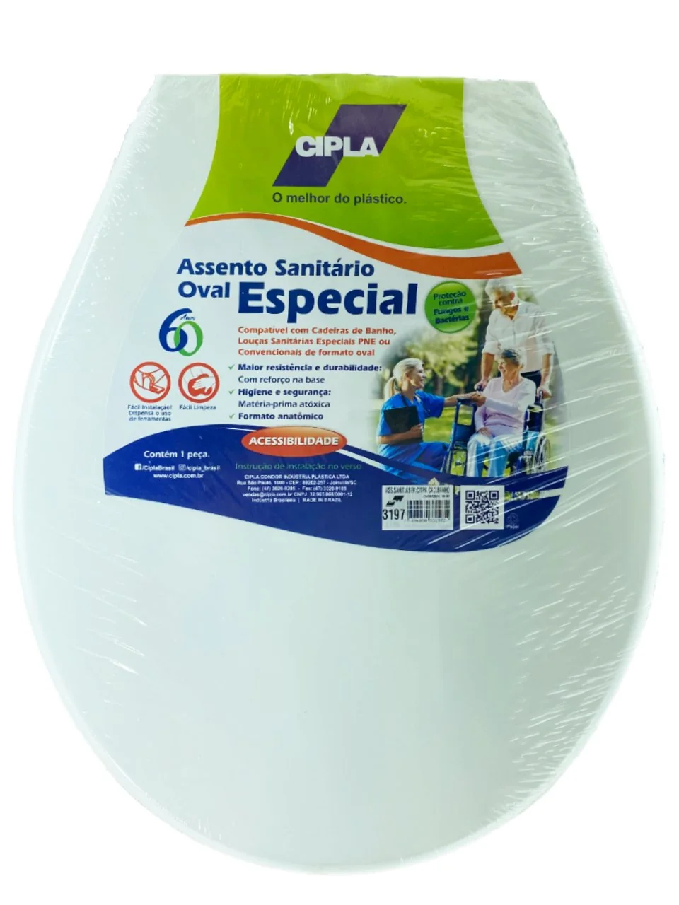 Assento Aberto Oval Universal Branco (acessibilidade) Cipla