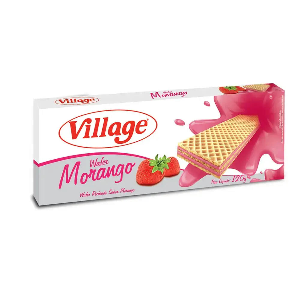 Biscoito Wafer Village Morango