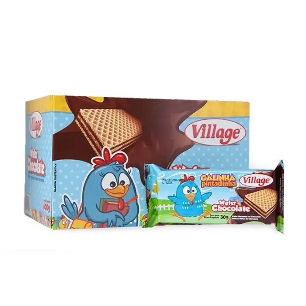 Bisc.village Wafer 30g Choc.galinha Pintadinha