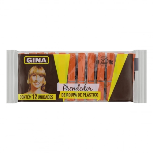 Prendedor De Roupa Plástico Gina 12 Unidades