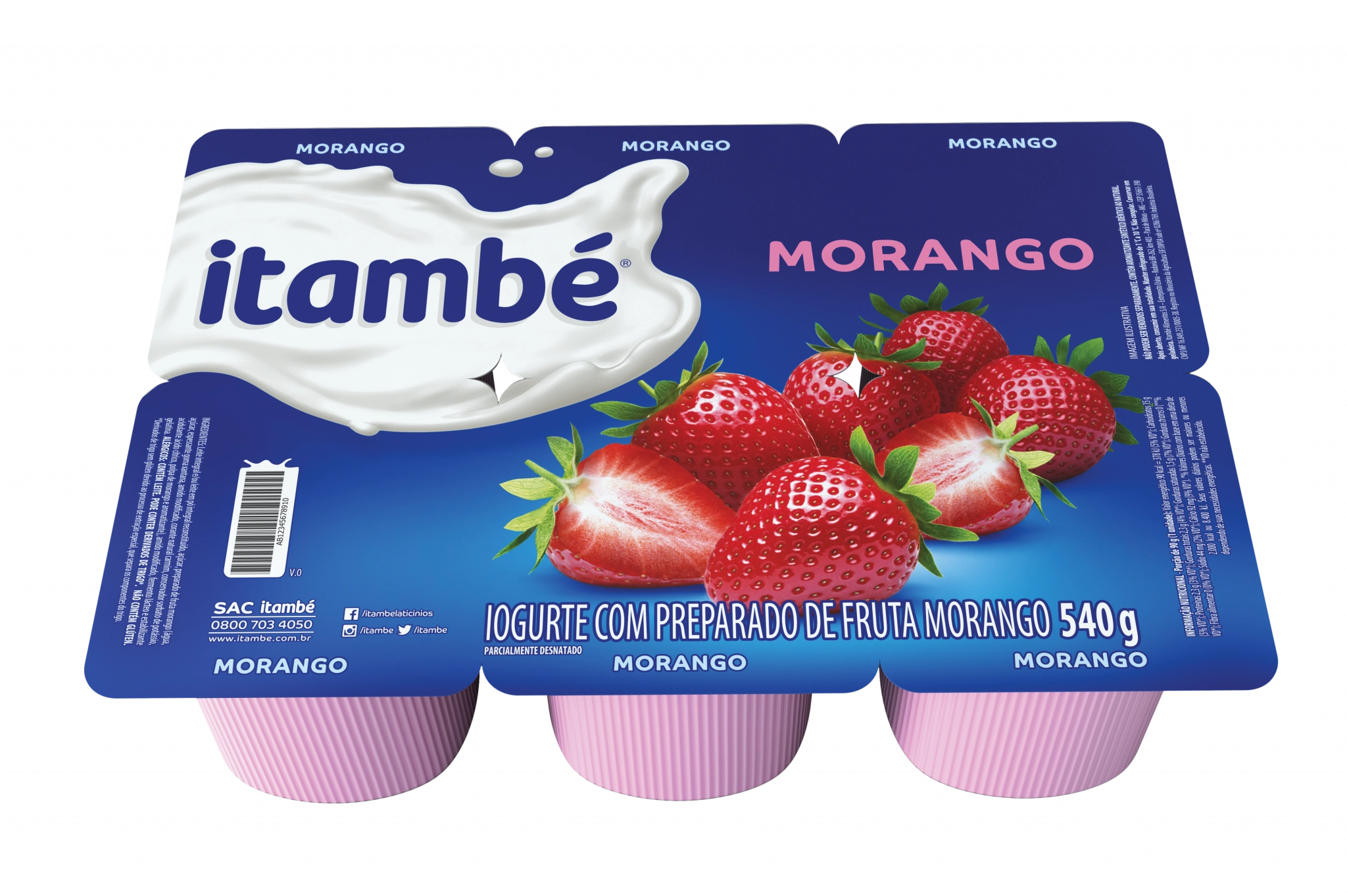 Iogurte com Polpa de Morango ITAMBÉ 540g