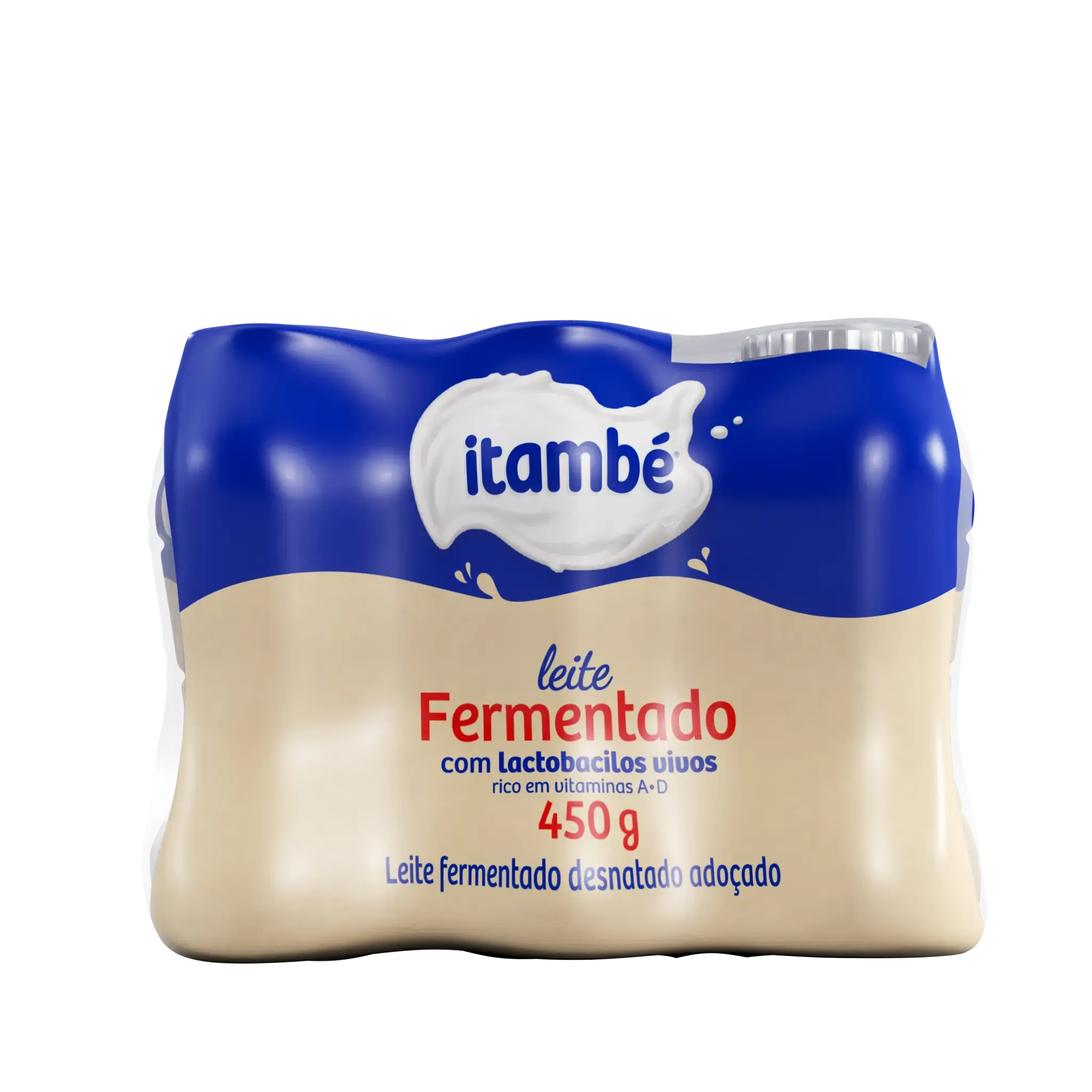 Pack Leite Fermentado Adoçado Desnatado Itambé Frasco 450g 6 Unidades