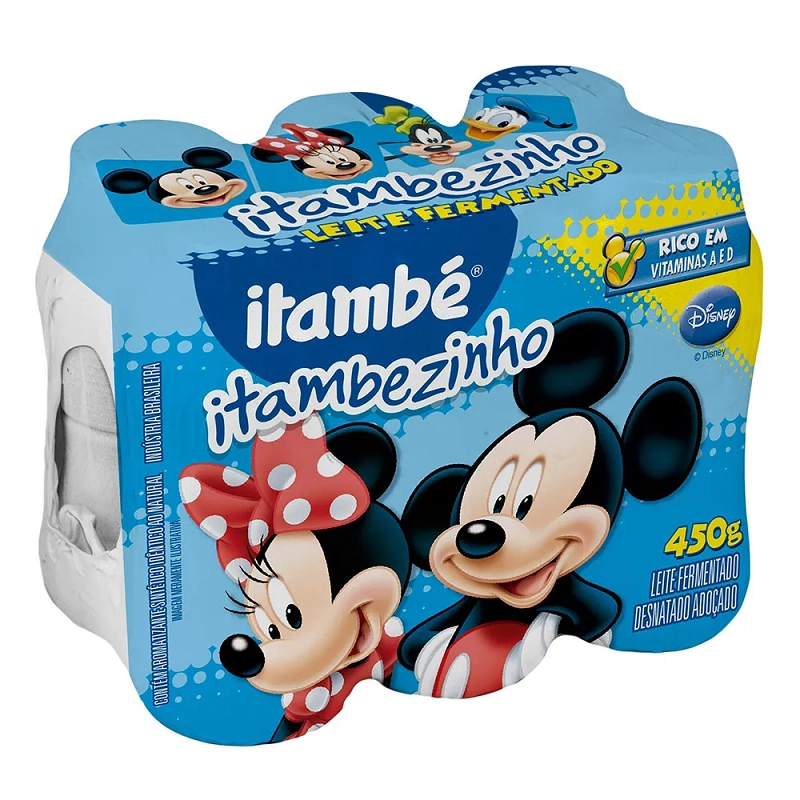 Pack Leite Fermentado Desnatado Laranja Justice League Itambé Kids Frasco 450g 6 Unidades