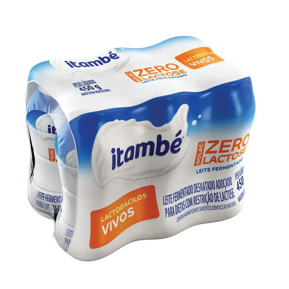 Pack Leite Fermentado Desnatado Laranja Justice League Itambé Kids Caixa 6 Unidades 80g Cada