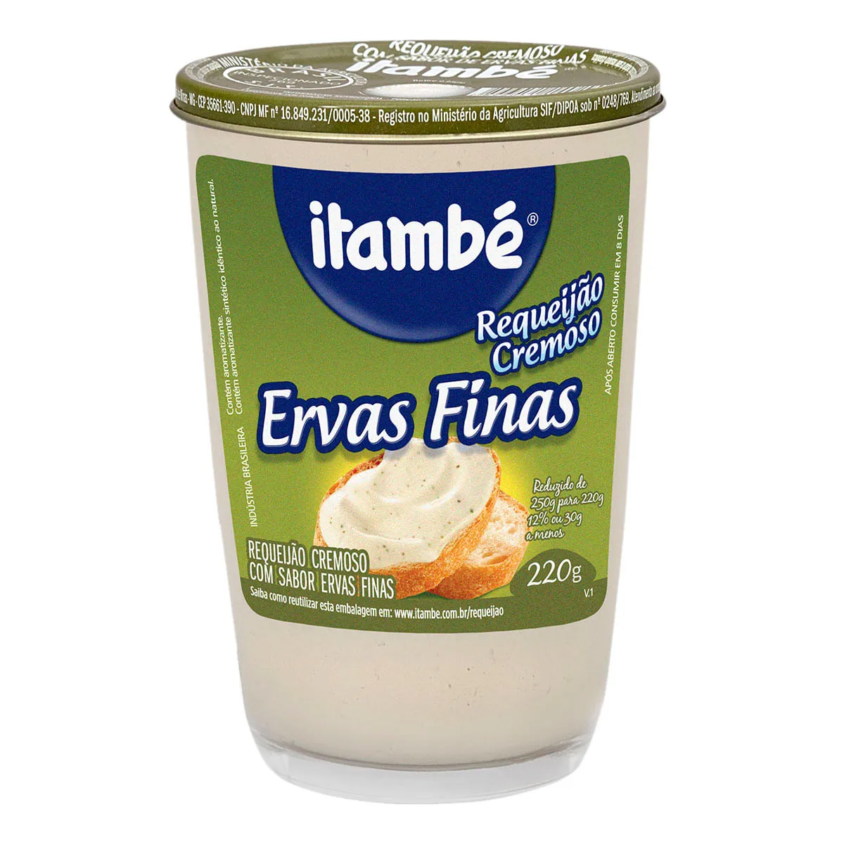 Requeijão Cremoso Ervas Finas Itambé Copo 200g