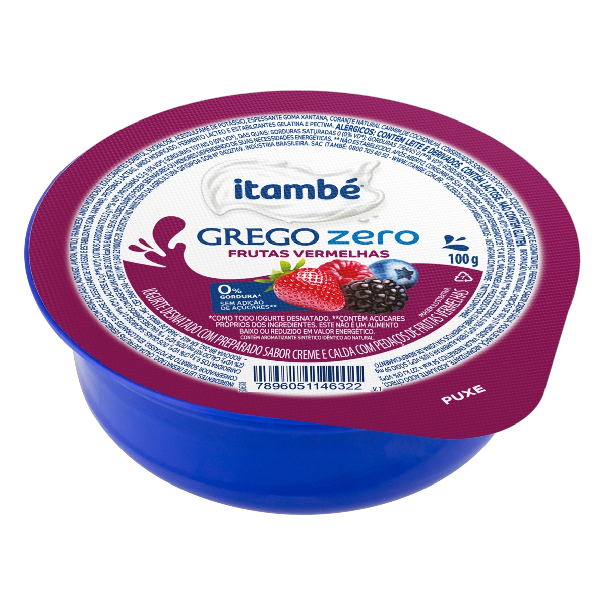Iogurte Grego Morango Zero Lactose Itambé Zero Pote 100g