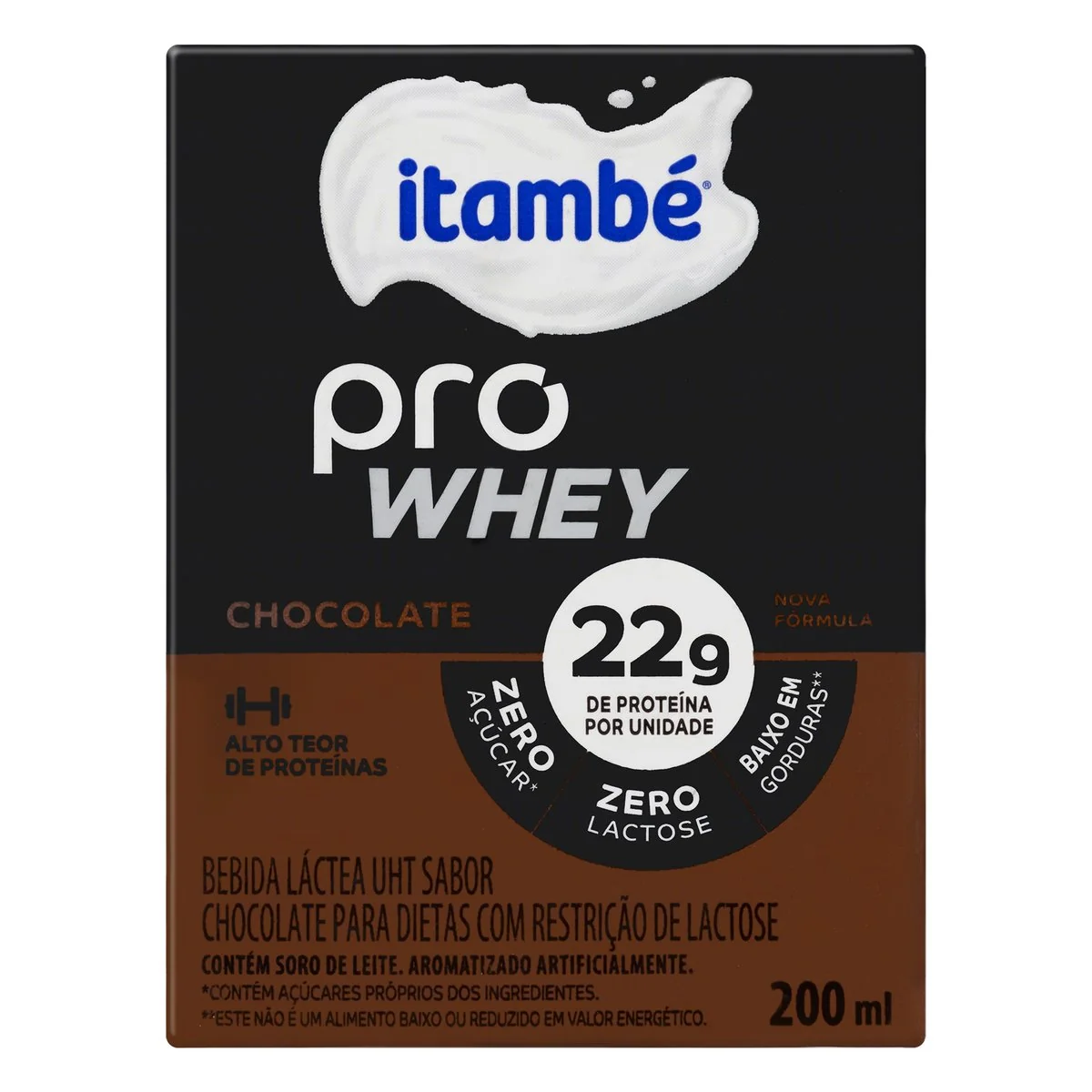 Bebida Láctea UHT Zero Lactose Itambé Chocolate Pro Whey 200ml