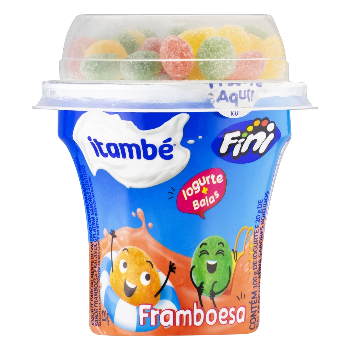 Iogurte Parcialmente Desnatado Framboesa Com Balas De Gelatina Itambé Copo 120g