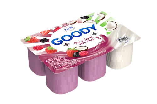 Bebida Láctea Fermentada Coco E Frutas Vermelhas Itambé Goody Bandeja 540g 6 Unidades