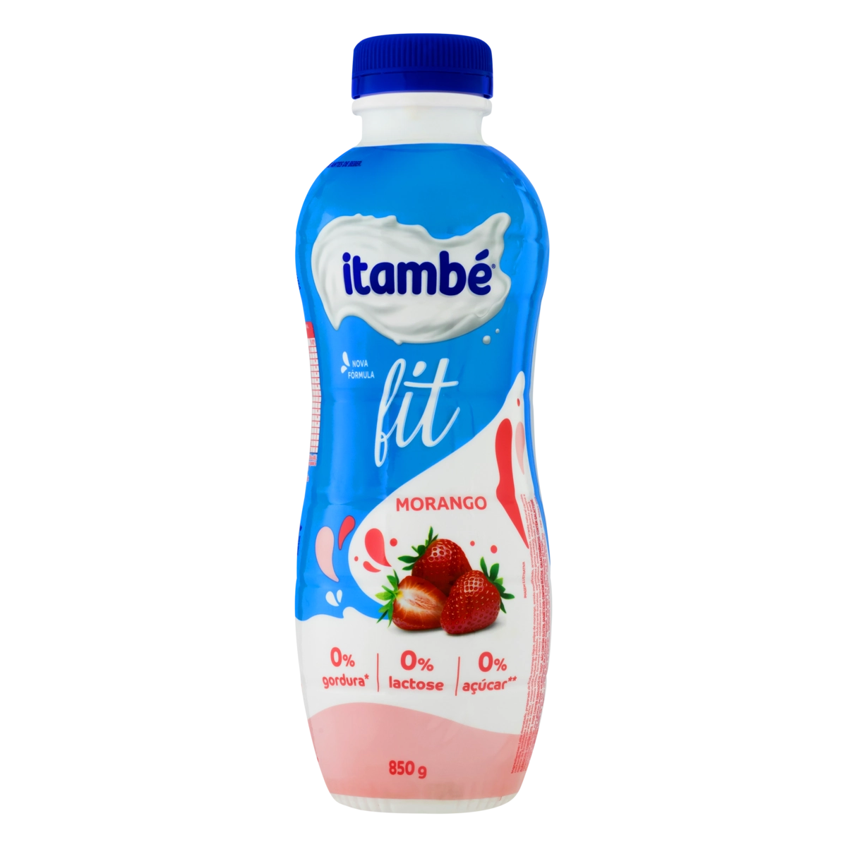 Iogurte Desnatado Morango Zero Lactose Itambé Fit Garrafa 850g
