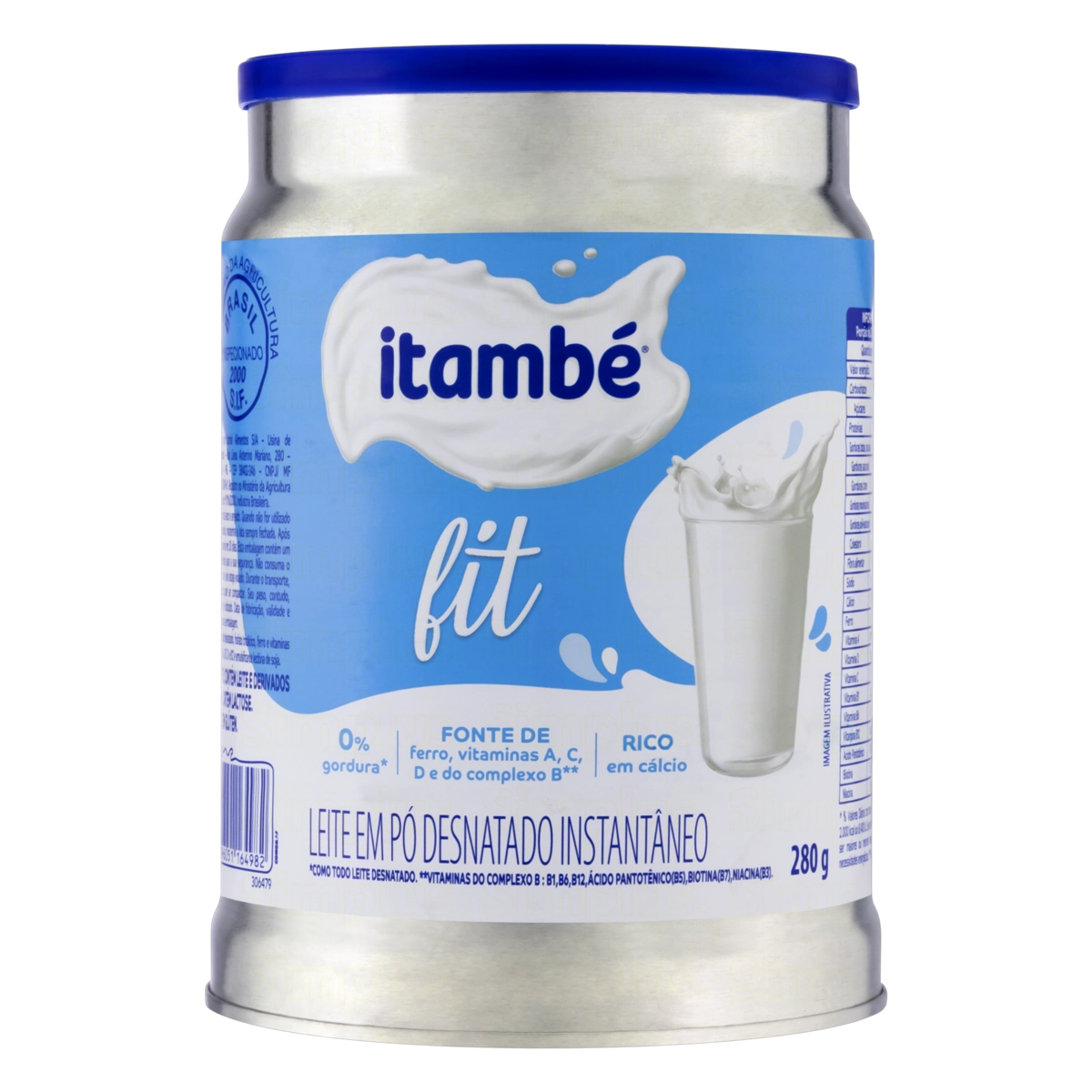 Leite Em Pó Instantâneo Desnatado Itambé Fit Lata 280g