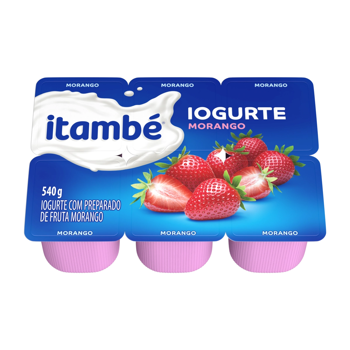 Iogurte Morango Itambé Bandeja 540g 6 Unidades